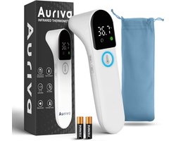 Auriva® Professionele Oorthermometer - Koortsthermometer - Oorthermometer voor Volwassenen en Kinderen - Incl. Batterijen + Tas - Wit