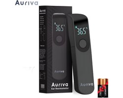 Auriva® Professionele thermometer - Koortsthermometer - thermometer voor Volwassenen en Kinderen - Incl. Batterijen + Tas - Zwart