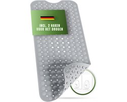 Aurixi® Badmat antislip voor in bad - Douchemat antislip voor douche - Badmat antislip - Grijs - ‎100cm x 40cm x 5cm