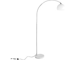 Aurixi® Booglamp - Woonkamer Booglamp - Eetkamer Booglamp - tot 185CM Hoog - Stoffen Lampenkap - Wit - 94cm x 40cm x 29cm