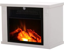 Aurixi® Sfeerhaard Elektrisch - Sfeerhaarden - Sfeerhaard Met Schouw - Wit - 17 cm x 34 cm x 25 cm