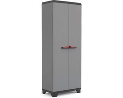Aurixi® Tuinkast Kunststof - Tuinkast - Tuinkist - Grijs - 39cm x 68cm x 173cm