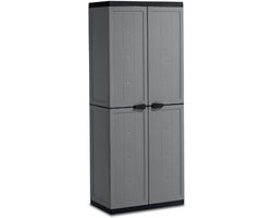 Aurixi® Tuinkast Kunststof - Tuinkast - Tuinkist- Grijs- 68cm x 39cm x 166cm; 11 kg