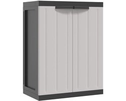 Aurixi® Tuinkast Kunststof - Tuinkast - Tuinkist - Grijs/Zwart - 86cm x 38cm x 86cm