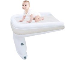 Aurixi® Vliegtuigbedje - Reiskussen Waterdicht – Babybedje - Voetensteun Draagbaar – Wit