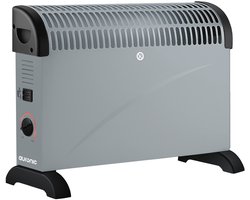 Auronic Elektrische Convectorkachel - 3 Warmtestanden - 750/1250/2000 Watt - Compact en Geruisloos - Regelbare Thermostaat - Oververhittingsbescherming - Grijs