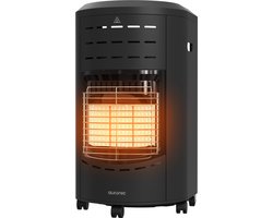 Auronic Mobiele Gaskachel - met Wieltjes - tot 60 m² - 4200W Gas Heater - Inclusief Gasdrukregelaar en Gasslang - Inclusief Opberghoes - Zwart