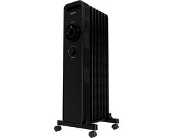 Auronic Olieradiator - 1500W Heater - Tot 25 m² - Elektrische kachel - Thermostaat - 3 Standen - Zwart