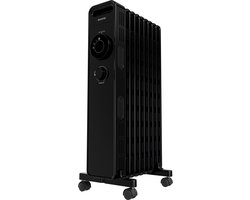 Auronic Olieradiator - 2000W Heater - Tot 30m² - Elektrische kachel - Thermostaat - 3 Standen - Zwart
