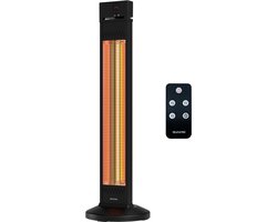 Auronic Terrasverwarmer - Infrarood Verwarming - Tot 25m2 - Staand - Carbon Fibre Techniek - 3 Standen - 2500W - Afstandsbediening - Zwart