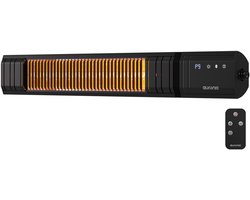 Auronic Terrasverwarmer - Infrarood Verwarming - Touch Display - 10m2 - IP65 - Elektrische Heater - 2000W - Afstandsbediening - 9 Standen - Zwart