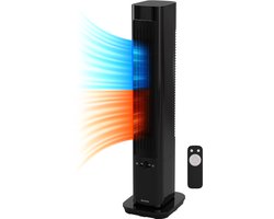 Auronic Torenventilator - Staande Ventilator met Afstandsbediening - 3 Koelstanden - 70° Oscillatie - Timer - Slaapmodus - Tot 40m² - Verwarming & Verkoeling 2-in-1 - Zwart