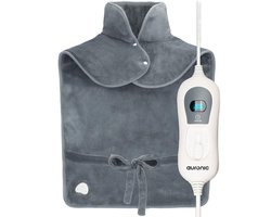 Auronic Warmtekussen - Elektrisch deken voor Nek, Schouders en Rug - Wasbaar - Energiezuinig - Grijs