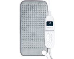 Auronic Warmtekussen Elektrisch - XXL - 60x30cm - Nek en Schouders - Wasbaar - Heating Pad - Elektrisch Kussen - Grijs