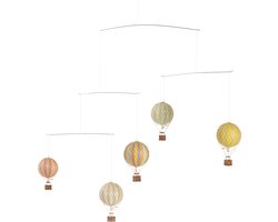 Authentic Models - Flying the Skies Mobile - baby mobiel - kinderkamer decoratie - babykamer decoratie - luchtballon decoratie - Regenboog Pastel