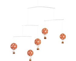 Authentic Models - Flying the Skies Mobile - baby mobiel - kinderkamer decoratie - babykamer decoratie - luchtballon decoratie - Rode Harten