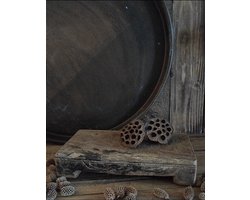 Authentiek stoer houten bajot tafeltje/Uniek houten bajot tafeltje