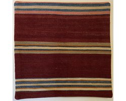 Authentiek Uniek Origineel Kelim Kussen | 40 x 40 cm | Handgeweven Kussen |100% Wol| Sierkussen | Diverse Kleuren