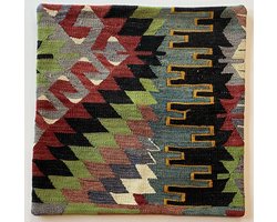 Authentiek Uniek Origineel Kelim Kussen | 50 x 50 cm | Handgeweven Kussen |100% Wol | Diverse Kleuren