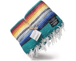 Authentieke handgeweven Mexicaanse deken - perfect voor yoga, camping en strand