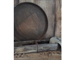 Authentieke houten dubbele baksteenmal met ijzeren banden en hoekjes