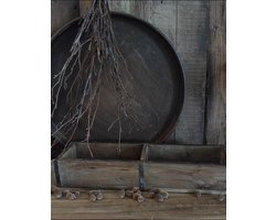 Authentieke houten dubbele baksteenmal met ijzeren banden en hoekjes