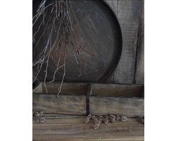 Authentieke houten dubbele baksteenmal met ijzeren banden en hoekjes