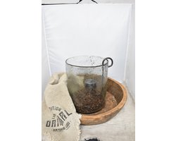 Authentieke Nepalese houten schaal Ø 40 cm / Oude houten landelijke schaal handgemaakt - sober robuust Landelijk geleefd. (36)