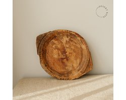 Authentieke oude houten parat schaal - Decoratief Houten dienblad met handvaten - Landelike woonaccessoires