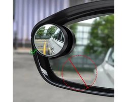 Auto Dodehoekspiegel met Beschermkap - Regenbestendige Kleine Ronde Spiegel - set - zwart