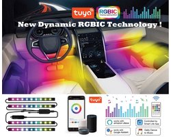 Auto Interieur Verlichting RGB-IC | Auto Styling LED STRIP LIGHT | Auto Sfeerverlichting | APP smartphone control + Muziek control |