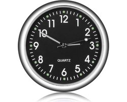 Auto klok -autoklokje - Zwart - auto klok - auto accessoires - auto accessoires interieur - luxe uitstraling - auto accessoires - mini klok - klok voor in de auto - zwart - 43 mm