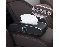 Auto Klok Tissue Box Multifunctionele Voertuig Instrument Tafel Papieren Handdoek Doos, Stijl: Klok + Parkeerkaart (Zwart)