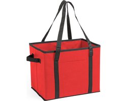 Auto kofferbak/kasten organizer tas rood vouwbaar 34 x 28 x 25 cm - Vouwbaar - Auto opberg accessoires