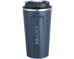 Auto koffiebeker - Beker -travel mug - koffiekopjes - waterbeker - Donkerblauw - 380 ml