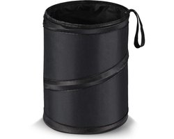 Auto-prullenbak - Draagbare prullenbak - Oxford-stof - Waterdicht - Opvouwbaar - 16x16x20cm - Auto-accessoire - Met opbergvak voor de rugleuning - Zwart