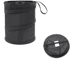 Auto-prullenbak - Draagbare prullenbak - Oxford-stof - Waterdicht - Opvouwbaar - 16x16x20cm - Auto-accessoire - Met opbergvak voor de rugleuning - Zwart