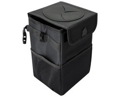 Auto Prullenbak - Draagbare Voertuig Vuilnisbak - Met deksel - Auto Accessories - Anti-Lek En Opvouwbaar Afvalbakje - Zwart - Oxford-stof - 16*15*25 cm - Waterdicht - Extra Opbergzakken - Prullenbak - Hangende autoprullenbak - Geurvrije Prullenbak