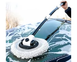 auto Reinigingsset: Telescopische Lang Handvat Autowas Borstel, Buigbare Stang Schoonmaak Mop, Universele Auto Onderhoud Gereedschap - Nieuwe Auto Wasborstel Set