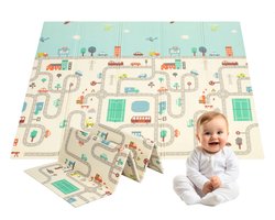 Auto - Speelmat - Inclusief Luxe Opbergtas - Speelkleed - Speelmat Baby - Speelkleed Baby - Speelmat Foam - 150 x 200 cm - Opvouwbaar - Baby Speelgoed 6 maanden - Baby cadeau - Kraamcadeau