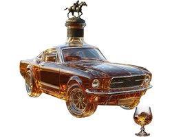 Auto Whisky Karaf 300ml – Glazen Whiskeyfles in Auto Vorm – Luxe Decanter voor Whisky, Bourbon en Likeur – Origineel Cadeau voor Mannen en Autoliefhebbers – Paard