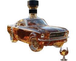 Auto Whisky Karaf 300ml – Glazen Whiskeyfles in Auto Vorm – Luxe Decanter voor Whisky, Bourbon en Likeur – Origineel Cadeau voor Mannen en Autoliefhebbers – Zwart