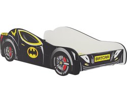 Autobed Batcar - kinderbed - 160x80cm - zwart geel