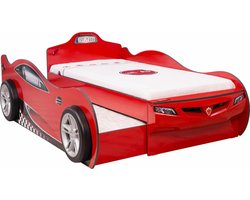 Autobed met logeerbed rood jongens bed
