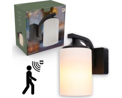 AutoLite LED wandlamp met bewegingssensor - Automatisch aan en uit bij daglicht - Zwart