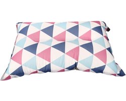 Automatisch opblaasbaar campingkussen met hoge elasticiteit, compressieschuim, etnische stijl - Rood/blauw