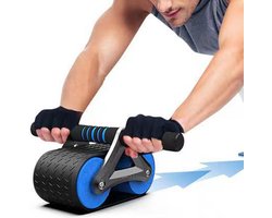 Automatische Buikwiel Rebound Abdominale Kan Worden Gebruikt Als Fitness Buikspier Training Apparatuur En Thuis Buikspieren, Roller Buik Buikspier Wielen Blauw Anti Slip Inclusief Knie mat
