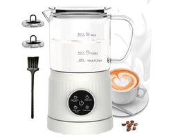 Automatische melkopschuimer met glazen kan - 4 functies voor warme en koude schuim