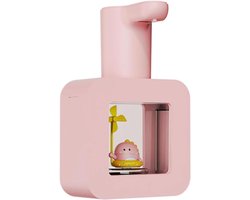 Automatische Sensor Zeepdispenser - Schuimende Touchless - Voor Kinderen - Zachte en Warme Verlichting - Cartoon Huisdier - Waterdichte Handwas Vloeibare Machine - Badkamer Countertops - Roze