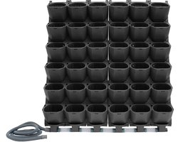 Automatische wandbloempot - zelfwaterende bloempot - Zwart - Voor binnen- en buitenplanten - Besproeiingssysteem met zelfirrigatie - Muurbevestiging